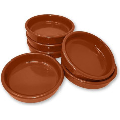 ToCi 4 Tapas bļodu komplekts Brūns trauks | 230 ml Cazuela Bowl | Māla deserta bļodas Vidusjūras reģionam 15 cm diametrs | Tradicionālā keramika no Spānijas