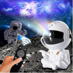 BestYiJo Starry Sky Projector, Galaxy Projector Astronaut Projector LED Night Lights 360° Rotation 8 Light Mode 15 Light Combinations for Children's Room Adults (White Guitar)