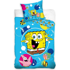 MTOnlinehandel Squarepants gultasveļa Segas pārvalks 135 x 200 cm 80 x 80 cm Kokvilna - bērnu gultasveļa meitenēm un zēniem - 2 gabali - 1 spilvendrāna 80 x 80 cm + 1 sega 135 x 200 cm