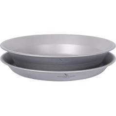 iBasingo Titanium Plate Bowl Camping galda piederumu komplekts Viegls āra virtuves piederumu komplekts Pārnēsājams ceļojuma piknika paplātes trauks Izturīgs galda piederumu komplekts ar pārnēsāšanas somu