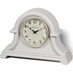 Presentime & Co. Vintage Farmhouse Mantel Clock Series, Napoleon Desk and Shelf Clock, 13 x 10 collas, izliekts objektīvs, kvarca mehānisms, pelēka krēma apdare (Mājas dekorēšana/Stāla dekorēšana)