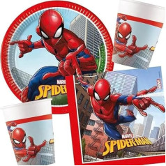 Spiderman Party Pack for 8 People, 8 Plates, 8 Cups and Napkins