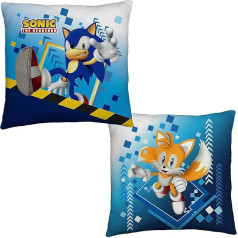 Rakstzīmju pasaule Sonic The Hedgehog Oficiālais licencēts kvadrāts pildīts Super mīksts kvadrāts atgriezenisks spilvens 2 puses Ideāls guļamistabas spēļu dekoram