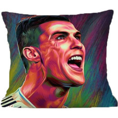 Pludmales pieturas sporta varonis Cristiano Ronaldo spilvena pārvalks, dāvanu ideja vīriešiem, sievietēm, zēniem un meitenēm, 45 x 45 cm, 18 x 18 cm, Ronaldo portrets