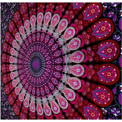 Gobelēns ar Mandala Tapestry, bohēmas stilā, sienas māksla guļamistabas dekorēšanai, pludmales dvielis, Indijas sienu apdare, kokvilna, lavanda, 86x55