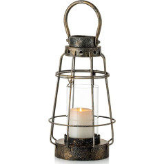 Nuptio Vintage sveču laternas Dekoratīvie ar rokturi Rustic Portable Pillar Candle Holder ar stikla kaltas dzelzs lauku mājas laterna kāzu pusei Centrepiece Dārza dekori iekštelpu āra lietošanai