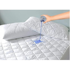 Mikrošķiedras ūdensnecaurlaidīgs matrača aizsargs King Size 40cm Extra Deep Elastīga mala Extra Comfort Low Noise Hotel Quality Anti Allergy Breathable (King Size)