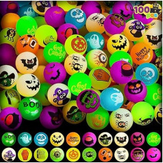 JOYIN Pack of 100 Halloween Bouncy Balls Glow in the Dark Jumping Balls 32 mm gumijas bumbiņas Jumping Ball for Halloween Party Favour Toy Gift Trick or Treat