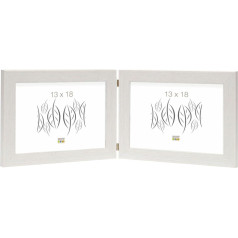 Deknudt Frames S41VD1-H2H-15.0X20.0 Divvietīgs rāmis fotogrāfijām 15 x 20 cm, ainaviskais formāts, sintētiskie sveķi, 2 gabali, sudraba krāsā