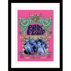 Pyramid International Pink Floyd Framed Concert Poster Collector's Edition ('67 Gig with White Border) 30x40cm Frame - Oficiālais plakāts, Multi-Colour, 16x12 collas