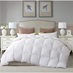 Duck Feathers Down Single Bed Quilt 13.5 Tog Luxury Comforter Duvet Best Hotel Quality Super Soft, Warm and Cozy, Anti-Allergy, Computer Quilted Construction, Self Piping