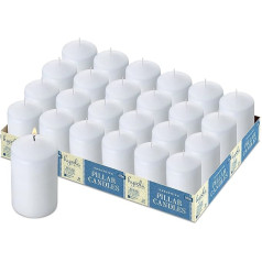 Hyoola White Pillar Candles 5 x 10 cm - Nekoncentrētas sveces, lielas - 24 gab. iepakojumā - sveces, kas ilgi deg, ražotas ES