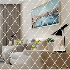 yufana Pack of 58 Triangles Acrylic Wall Mirrors, spoguļu sienas uzlīmes, 3D sienas uzlīmes, dekoratīvie spoguļi, ideāli piemēroti dekoratīvajam spogulim dzīvojamā istabā, guļamistabā, vannas istabā, virtuvē,