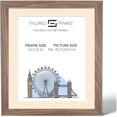 Tailored Frames Seattle ореховая рамка для фотографий 30 x 24 см, одинарная фоторамка, настенное крепление, фоторамка с антикварным пассатижами, 35,6 x 30,5 с