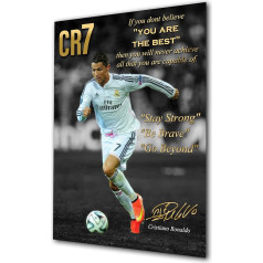 Cristiano Ronaldo CR7 Motivational Plakāts A4 bez ierāmējuma zelta parakstīts (kopija) Iedvesmojošs zelta citāti