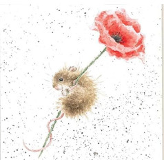 Wrendale Designs Poppy Mouse Square Canvas Print 20cm