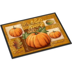 Caroline's Treasures PTW2006MAT Autumn Harvest Pumpkins Doormat 18 x 27 collu priekšējo durvju paklājs iekštelpu āra ieejas paklāji Neslīdošs mazgājams zems kaudzes 18 