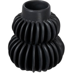 Ваза Bloomingville Modern Pleated Stoneware Black