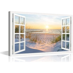 3D Window Effect Window View Landscape Canvas Wall Art Nature Wilderness Photography Mākslas darbi uz audekla ierāmētas izdrukas, gatavas iekāršanai - 30x44cm