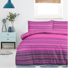 Sleepdown Textured Stripe Purple Double, Baumwolle, Violett, Doppelbett