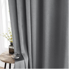 100% Blackout Thermal aizkari Solid Eyelet Living Room Blackout Window Treatment Set Izturīgs trīskāršs austs enerģijas taupīšanas aizkari birojam / pagrabam / dzīvoklim guļamistaba 52 