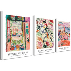 Wieco Art Canvas Wall Art 3 Panels Henri Mattise Abstract Colorful Matisse Posters Canvas Prints for Wall and Home Office Decorations