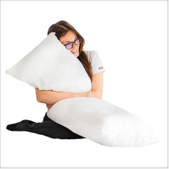 Comfortesy Ortopēdiskais spilvens Bolster Pillow Hollowfibre Filling Anti Allergy Long Pillow for Pregnancy Back Neck and Multipurpose Support Pillow White 4ft