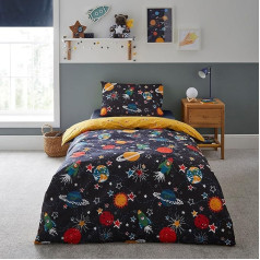 Silentnight HEALTHY GROWTH KIDS DUVET COVER SET SINGLE SPACE DESIGN REVERSIBLE DESIGN AND EASY CARE BREATHABLE COTTON FABRIC