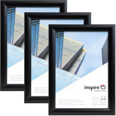 Inspire by Hampton IBH-SNAPA4BLK-3PK A4 (21 x 30 см) Акриловая защелкивающаяся рамка, черная (без стекла), в упаковке 3 штуки