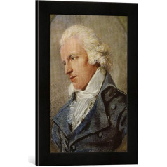 Ludovike Simanowitz Schiller/Pastel by L. Simanowitz Art Print in High-Quality Handmade Picture Frame 30 x 40 cm Matt Black