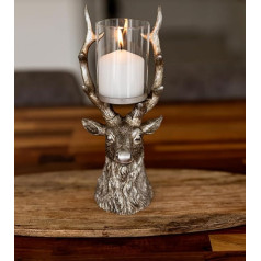 Ziemassvētku briežu sveces turētājs Dekorēšanas stabiņš Silver Home Xmas Decor ziemeļbriedis