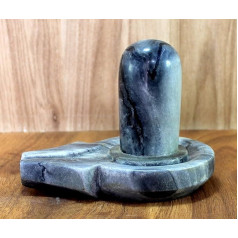 KLEO marmora akmens Šiva Lingam Shiv Leng Idol Murti Statue (4.25 Grey)