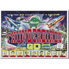 Thunderbirds are Go A3 Unframed Britu zinātniskās fantastikas leļļu filmu reklāma Vintage Stars Foto Attēls