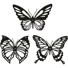 Amosfun Metal Butterfly Wall Art 3 Pieces Butterfly Hanging Ornaments for Wall Ceiling Decoration Iron Butterflies Wall Sculpture Butterfly Outdoor Garden Decor