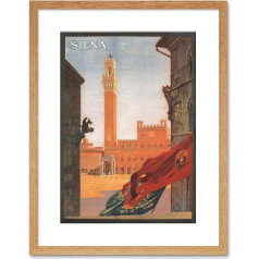 The Art Stop TRAVEL SIENA TORRE DEL MANGIA ITALIA VINTAGE ADVERTISING FRAMED PRINT F97X7150