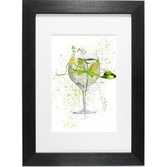 Hygge Creations Gin and Tonic - kokteilis - Sienas mākslas druka - A3 Printēt