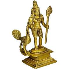 Purpledip Messing Kunga Murugan Karthikeya statuja: Skanda, Kumara, Subrahmanya Idol (11229)