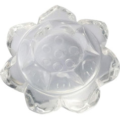 mookaitedecor Durvju sveces / turētājs Bumba Fleur de Lotus Dabīgā akmens kristāla dziedināšana galda dekorēšanai Tējas lampas Cristal de Roche