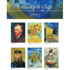 Vinsenta Van Goga mākslas izdrukas no Fresh Publishing, 6 eksemplāri (bez rāmja), izmērs 420 mm x 297 (A3), biezs un izturīgs, videi draudzīgs (FSC) papīrs.