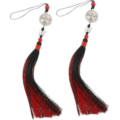 Lurrose 2gab Tassel piekariņš atslēgu ķēdes Craft Tassels Vecie fani Tālrunis skaļrunis Retro ķīniešu Tassel jostas Tassel šūšanas rokassprādze atslēgu ķēdes gradācijas kostīms Hanfu