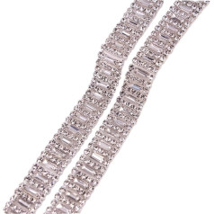 Moripama Rhinestone Chain Embellishment Yard Sew On Kāzu rotaslietas DIY (2 Yard Silver)