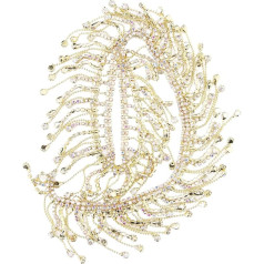 Crystal Rhinestone Fringe Trim Trim Chain Cuttable Rhinestone Tassel Chain Fringe Bridal Applique Trim Crystal Apģērbu somu apdare auduma somu apavu auduma apdare (zelta)