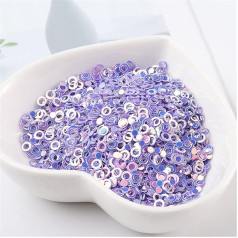 Apdare šūšanai, 2000PCS Krāsaini apaļi apļi flitri flitri nagu apdare šūšanai kāzu kleitu aksesuāri DIY šūšanas materiāls (Krāsa : JG Purple, Izmērs : 0,13 collas)