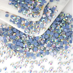 YHMQ DU Hotfix Rhinestones, beramkravas, 10 000 kristālu Hotfix Rhinestones amatniecībai, apģērbiem, DIY dekorēšanai, ClearAB SS20, 4,6-4,8 mm