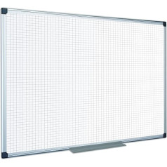 Bi-Office Maya Whiteboard mit leichtem Raster, Aluminiumrahmen, 90 x 60 cm, nicht magnetisch