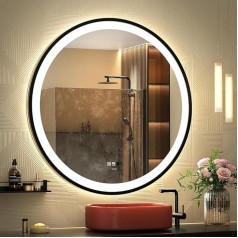 GANPE LED Sensor Mirror, круглое косметическое зеркало с индукцией человеческого тела, с подсветкой, регулируемой яркостью, антитуманное, IP44 водонеп