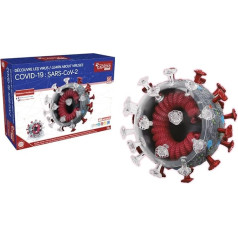 EXPLORA - Covid Coronavirus - Vīrusa anatomija - 544004 - Reālistisks modelis ar 50 detaļām - Montāžas instrukcija un izglītojoša viktorīna - Atklājumu komplekts - Bērnu spēle - Zinātniskā - No 8 gadiem