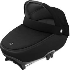 Maxi-Cosi Jade Baby Tub, droša bērnu gultiņa ar ISOFIX uzstādīšanu automašīnā, ērta bērnu ratiņu piestiprināšana, piemērota no dzimšanas līdz aptuveni 6 mēnešu vecumam (maks. 9 kg vai 40 līdz 70 cm), Essential Black