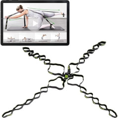 SISSEL® OCTOCORE inovatīva 3D lenta, pilna ķermeņa un dziļo muskuļu treniņš, elastīga pilates un jogas nodarbībām, ideāli piemērota ceļošanai, izturīgs materiāls, iekļauts vingrinājumu video, krāsa: Antracīts/dzeltens