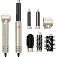 UKLISS 6 in 1 Air Styler Set, 110 000 apgriezienu minūtē karstā gaisa suku komplekts ar jonu matu žāvētāja suku, Curling Iron Automatic, iztaisnošanas suku, matu stilists prieka žāvēšanai, iztaisnošanai, curling, Voluming,